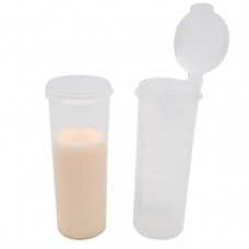 Milk sampling vials with hinged lid 