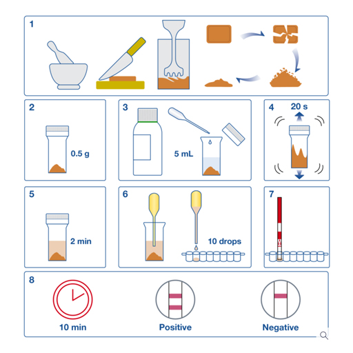 Les tests rapides de détection des allergènes dans les aliments (lait total)