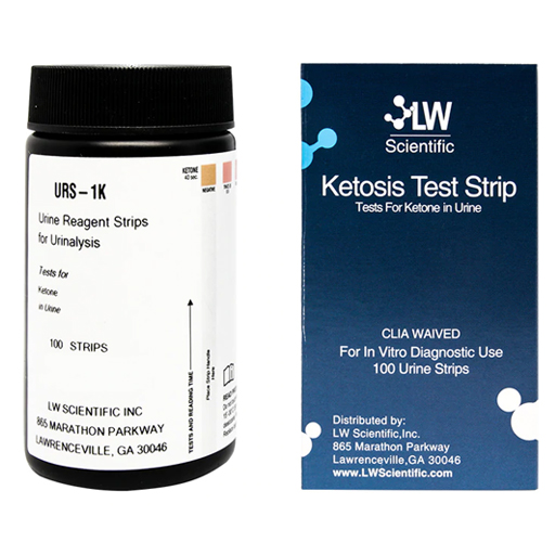 Monitor ketone output in urine with strips