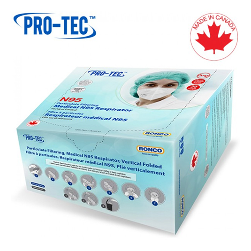 PRO-TEC Particulate Filtering / Medical N95 Respirator, Vertical Folded, N95, Respirator