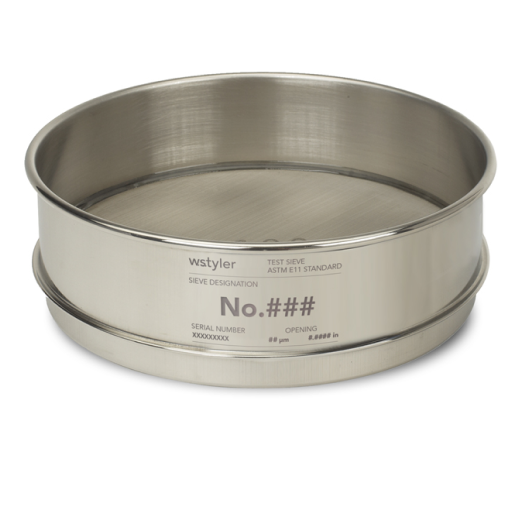 8" x 2" W.S.Tyler Sieve ,Stainless, No.12 (1.7mm)