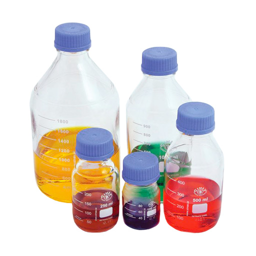 Glass Storage Bottles imprinted graduations and marking spots