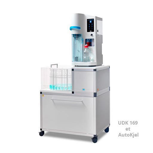 Distillateur automatique pour l'analyse de protéines d'azote Kjeldahl (avec passeur d'échantillons AutoKjel)