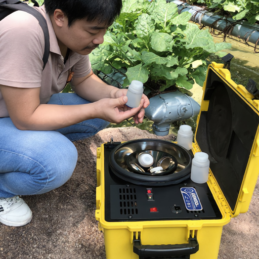 Centrifugeuse de terrain avec batteries rechargeables