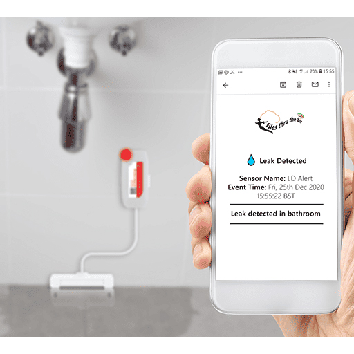 Capteur avertisseur de fuites d'eau et inondations par courriel sans abonnement 
