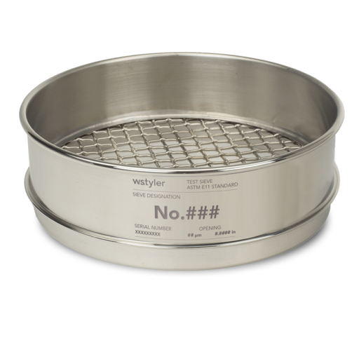 8" x 2" W.S.Tyler Sieve ,Stainless, No.3-1/2 (5.6mm)
