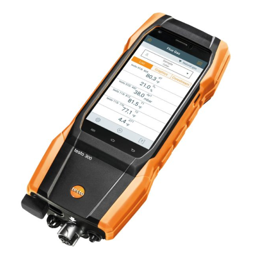 Testo 300 Pro Commercial Combustion Analyzer Kit with NO sensor and printer, O2, 0 to 30,000 ppm CO